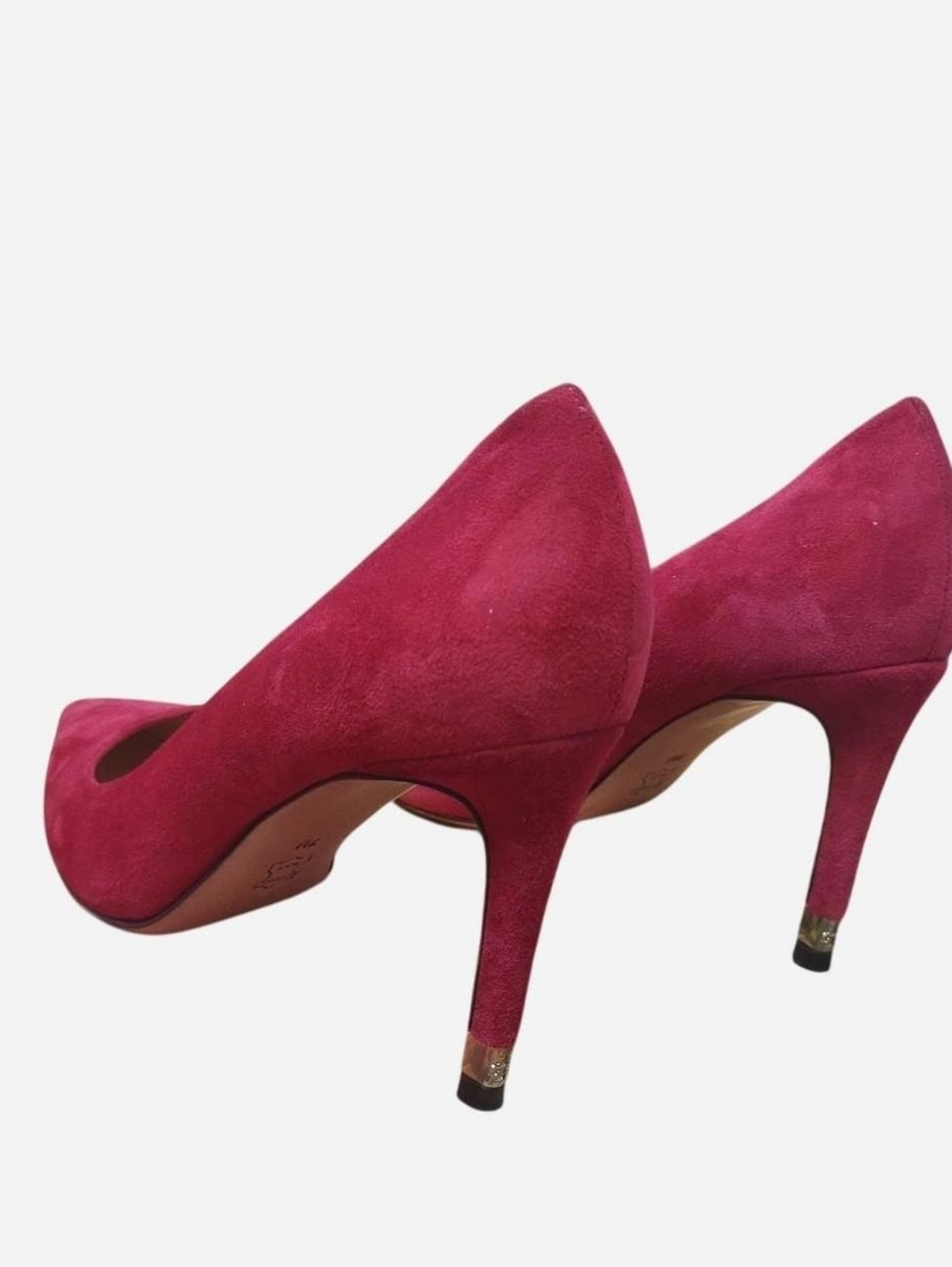 Tory Burch Red Suede Pointed-Toe Pump Classic High Heels Size 7M - Picture 9 of 14